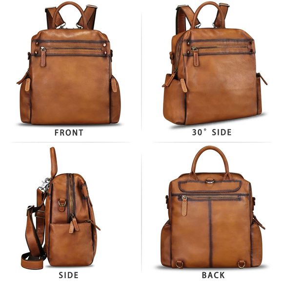 Leather Backpack Purse for Women Vintage Casual Daypack Knapsack? main image 5